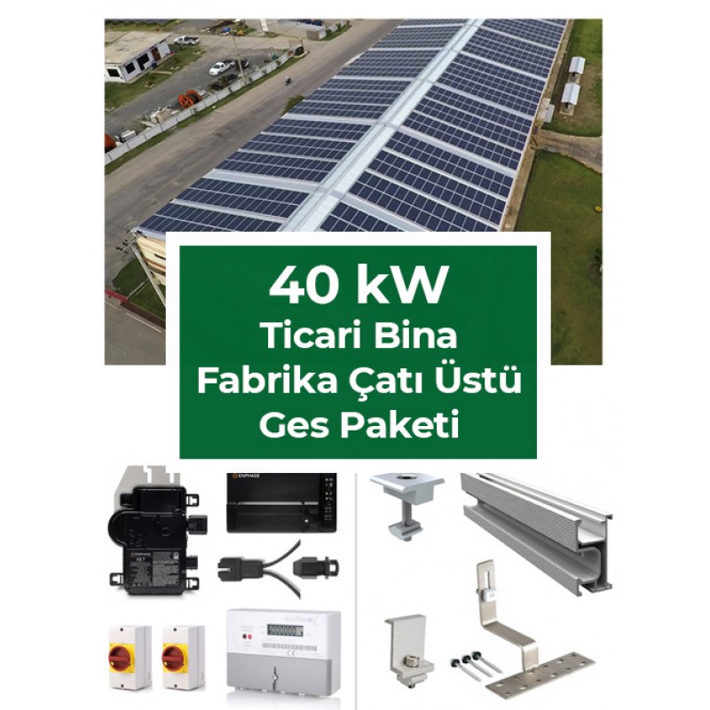 40 kW Ticari Bina & Fabrika Çatı Üstü Ges Paketi